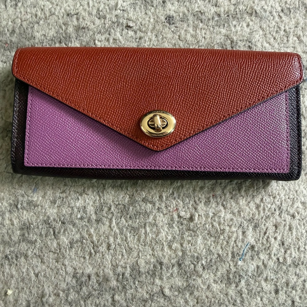 Coach Slim Envelope Clutch Wallet w/o chain Colorblock